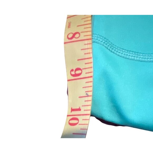 Year Of Ours XS Workout Shorts Green Tulip Purple Panels High Waist Stretch Acti - Picture 4 of 8